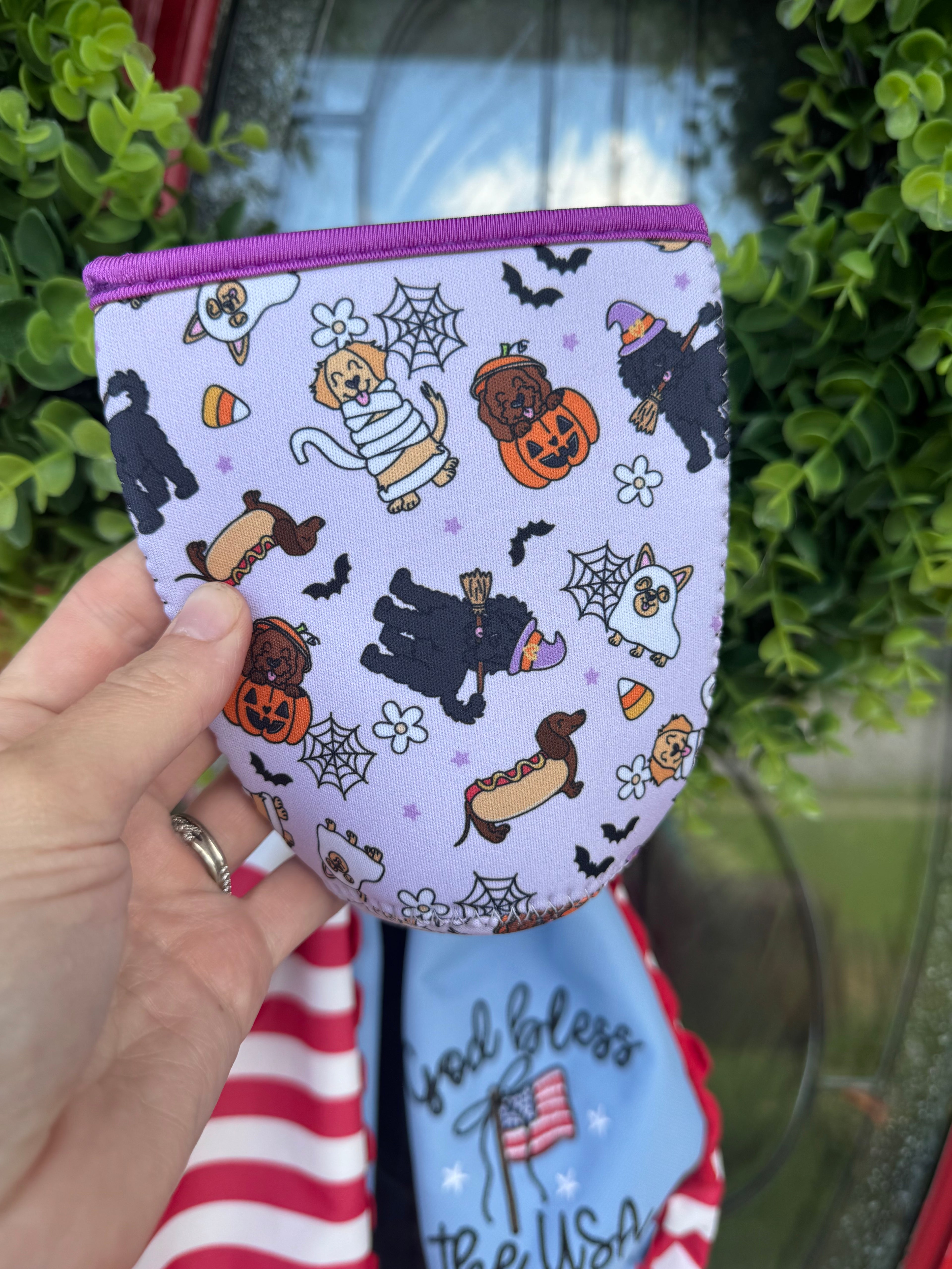 24 oz drink koozie Halloween