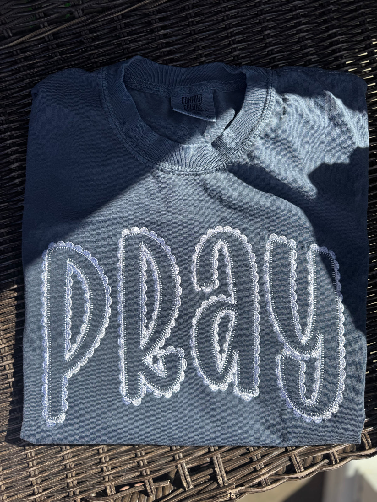 Pray Embroidered Short Sleeve Shirt