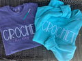 Crochet the day away Custom Embroidered Sweatshirt