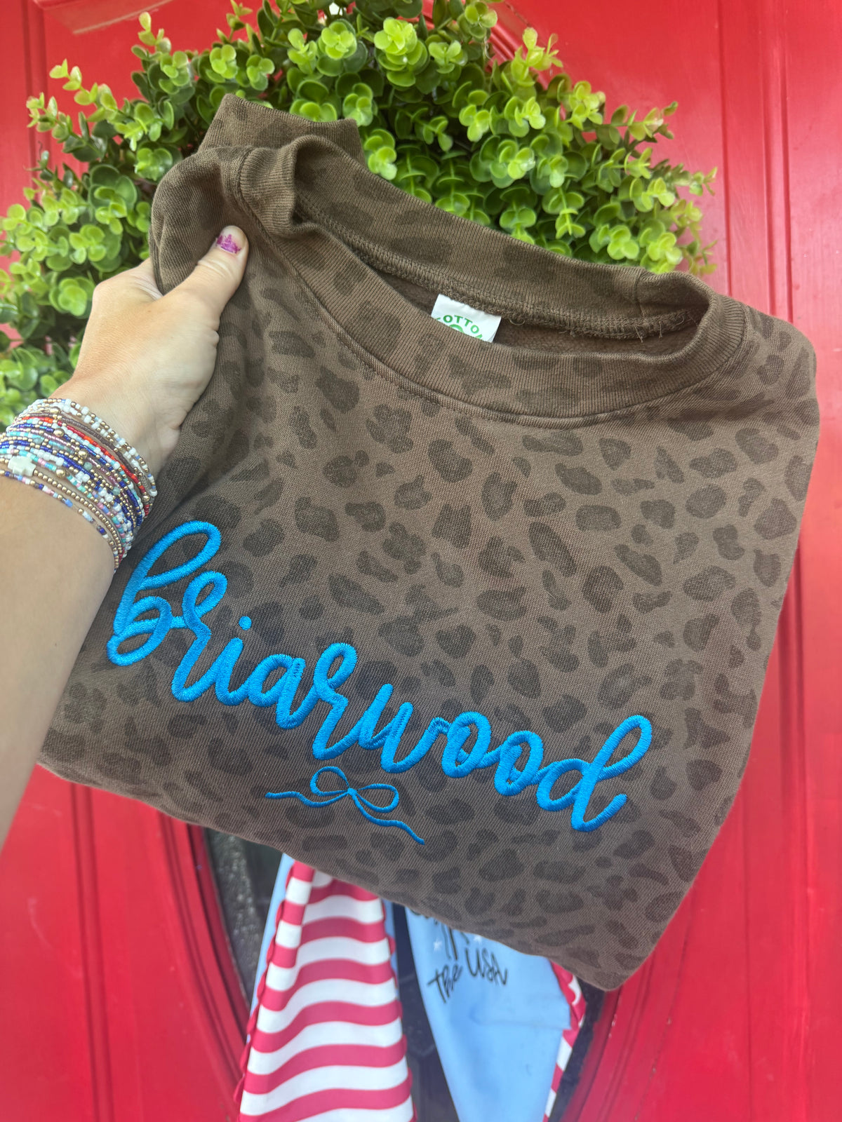 CUSTOM SCHOOL/TEAM Leopard embroidered sweatshirt