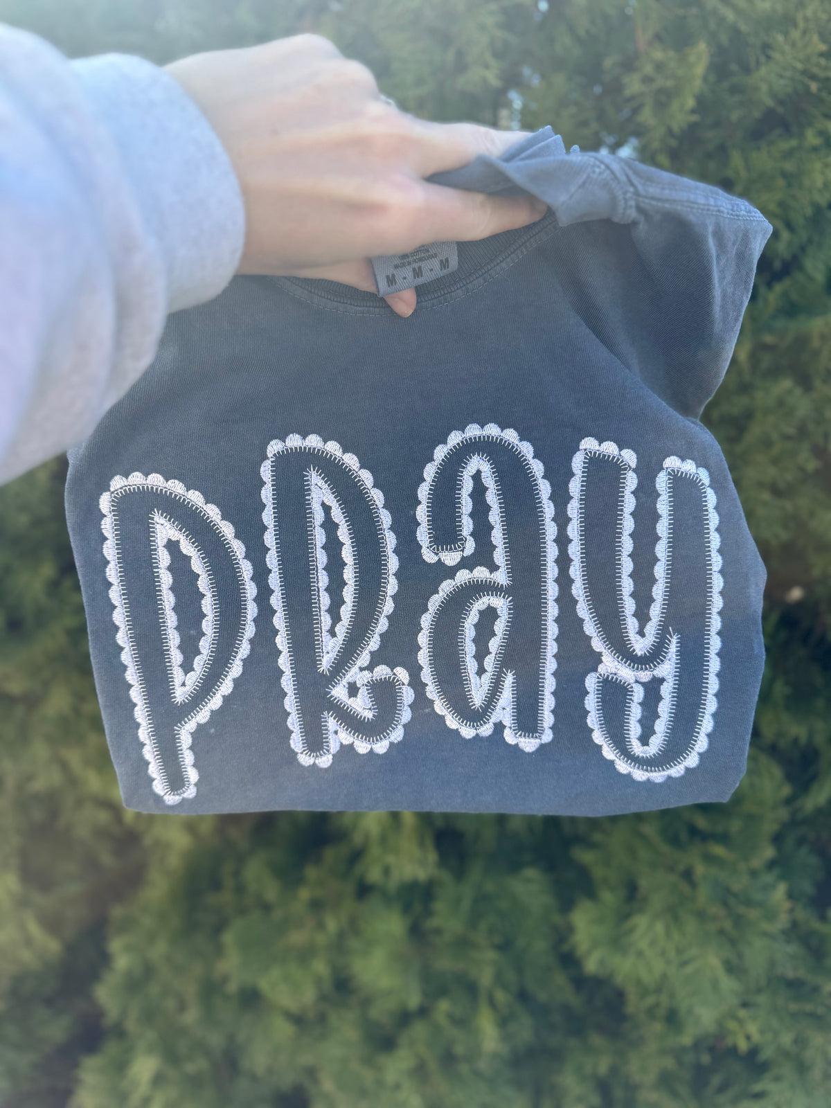 Pray Embroidered Short Sleeve Shirt