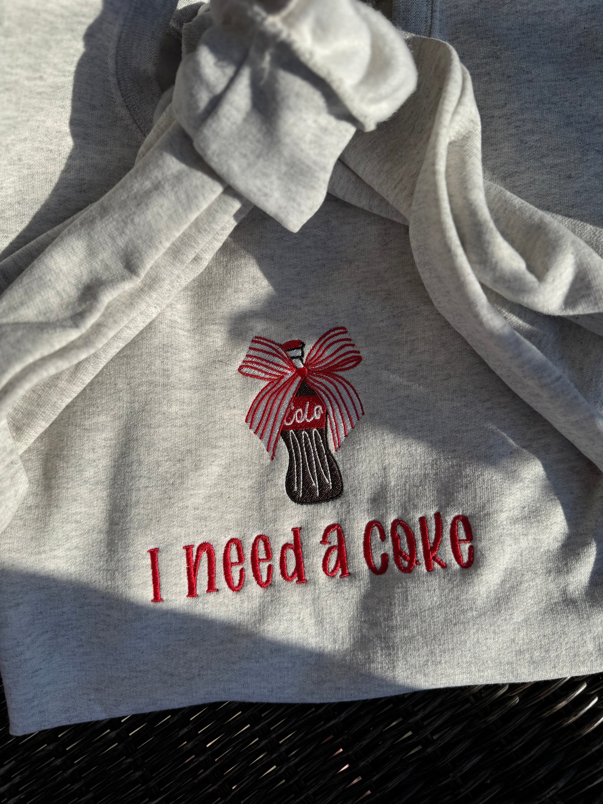 I need a Coke embroidered Sweatshirt, Soda inspired