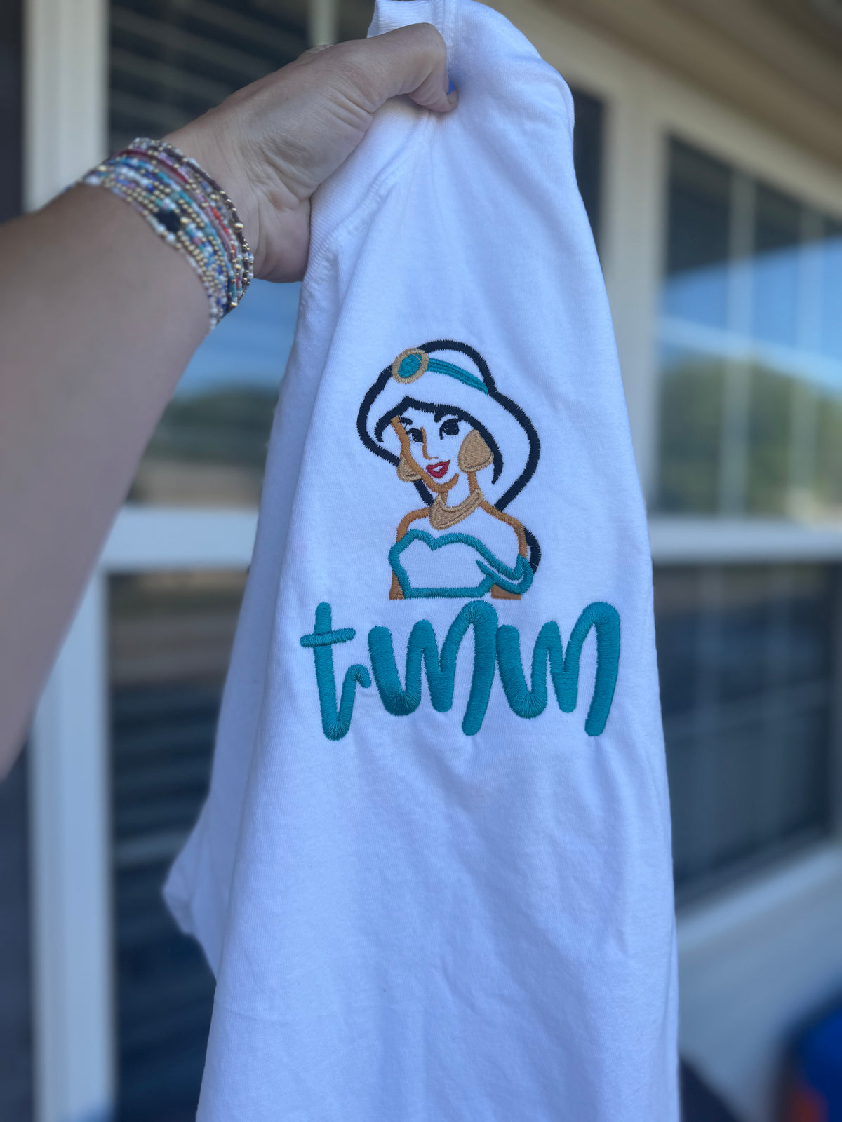 Princess monogram embroidered tee