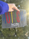 Autism Mom embroidered short sleeve shirt