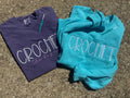 Crochet the day away Custom Embroidered Short Sleeve Shirt