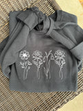 Birth Flower Embroidered Sweatshirt