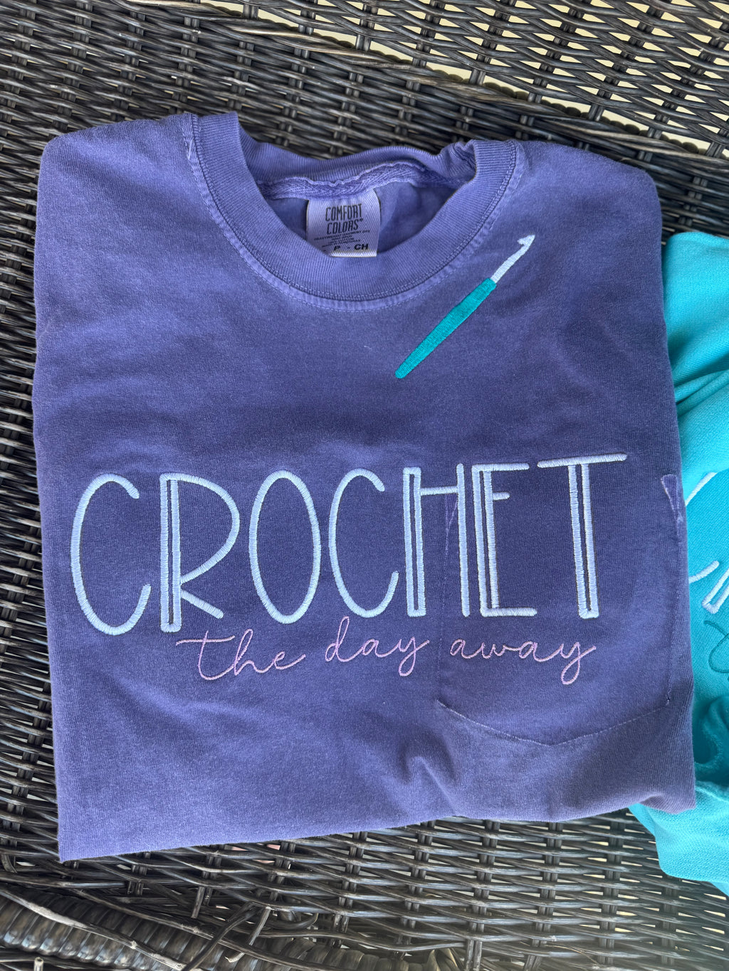 Crochet the day away Custom Embroidered Short Sleeve Shirt