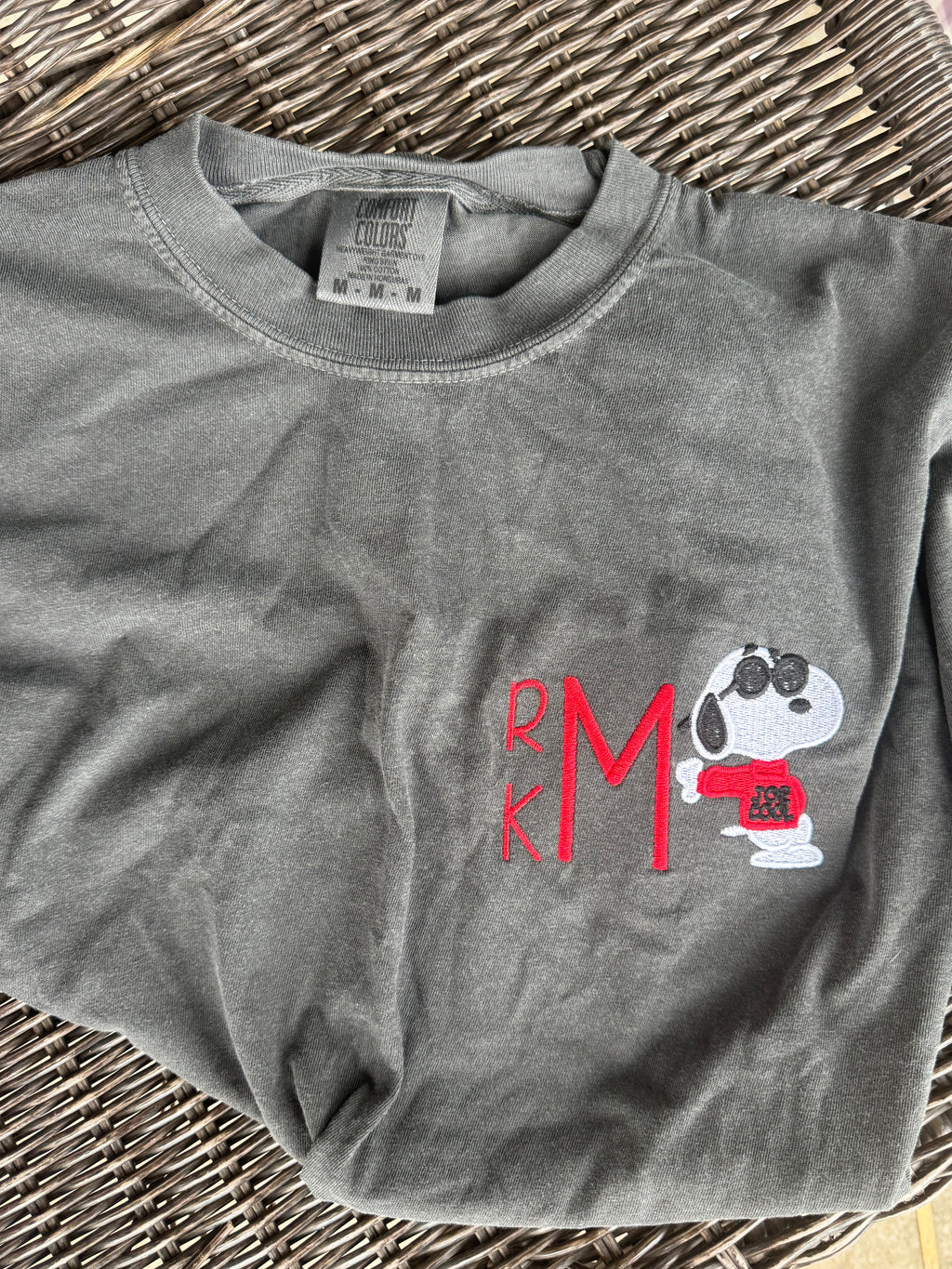 Cool Dog Monogram embroidered short sleeve shirt