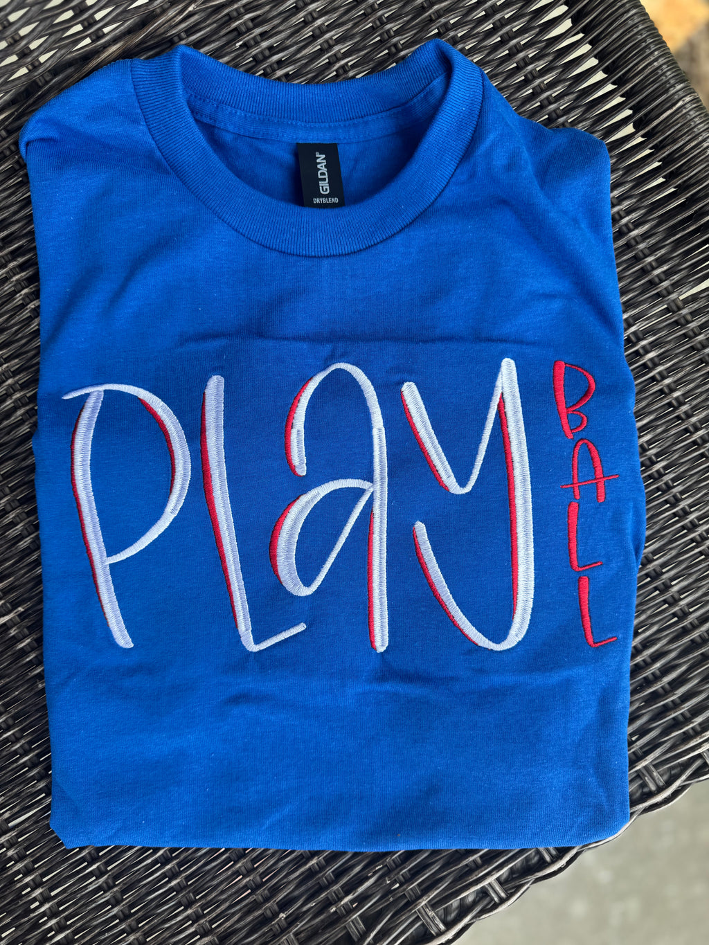 Play Ball embroidered short sleeve shirt