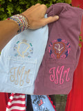 Ice Princess and sister monogram embroidered tee