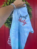 Sweet Liberty tie dye embroidered short sleeve shirt