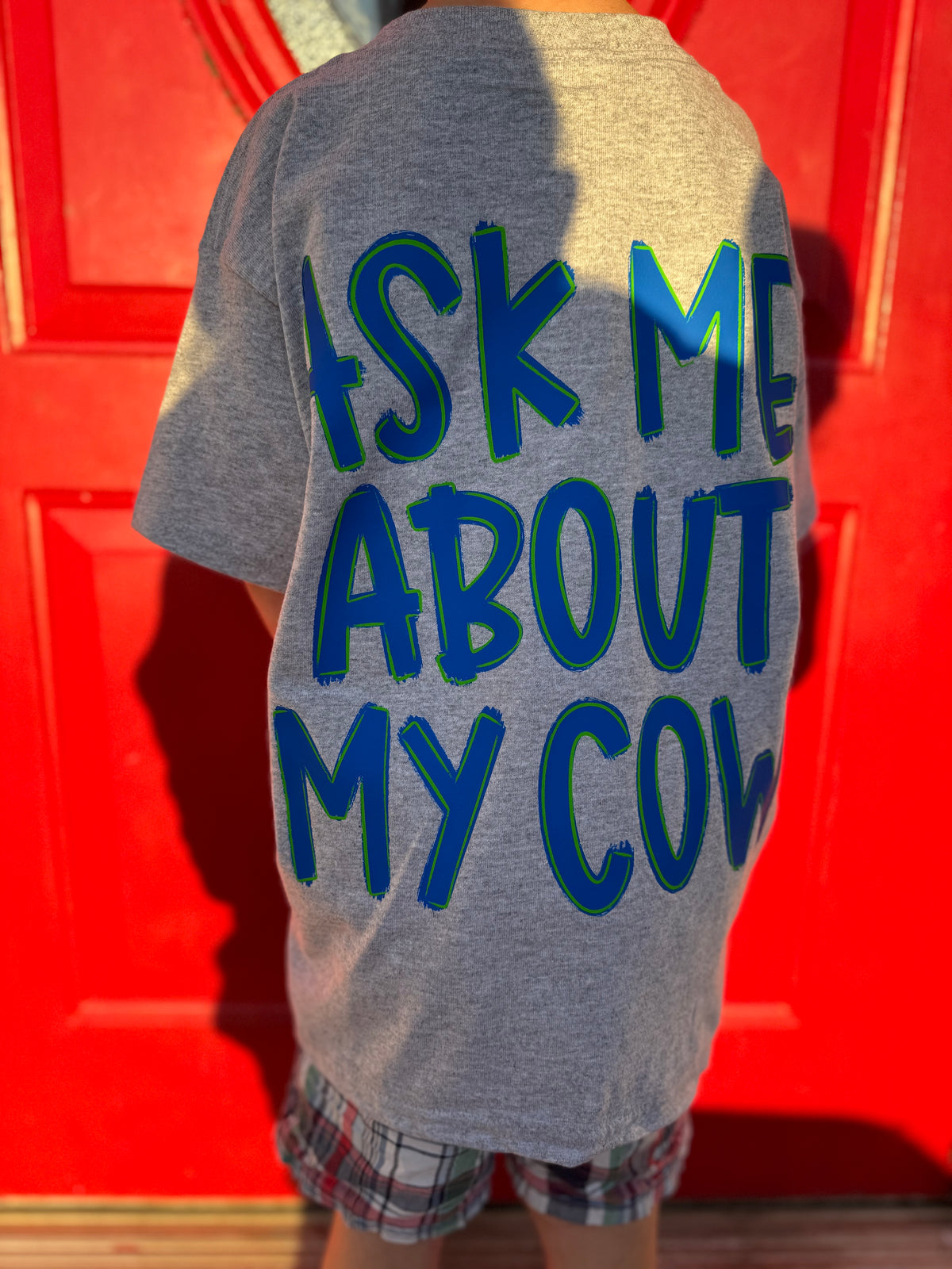 Ask me about my cow short sleeve shirt