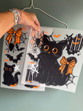 Halloween cat with sleeve design shirt