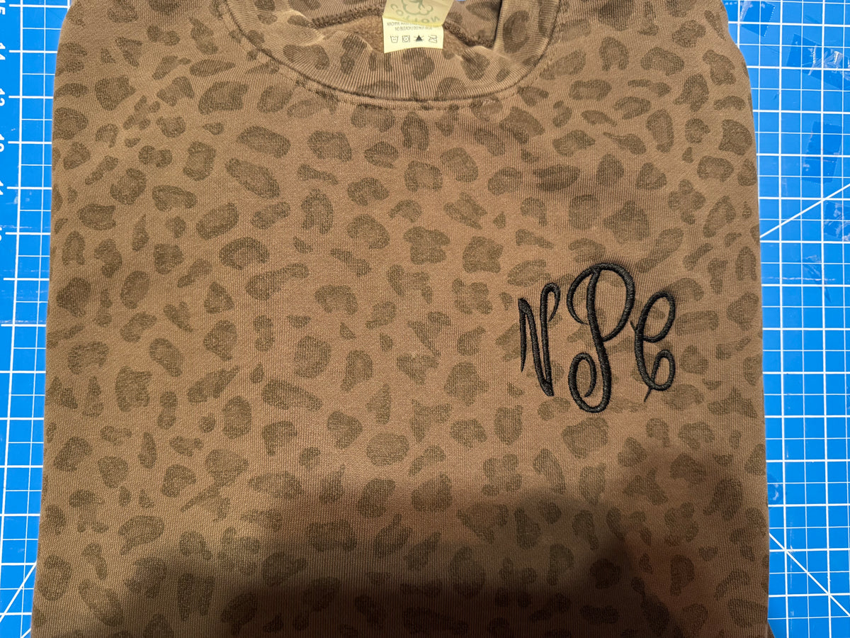 CUSTOM Leopard embroidered sweatshirt