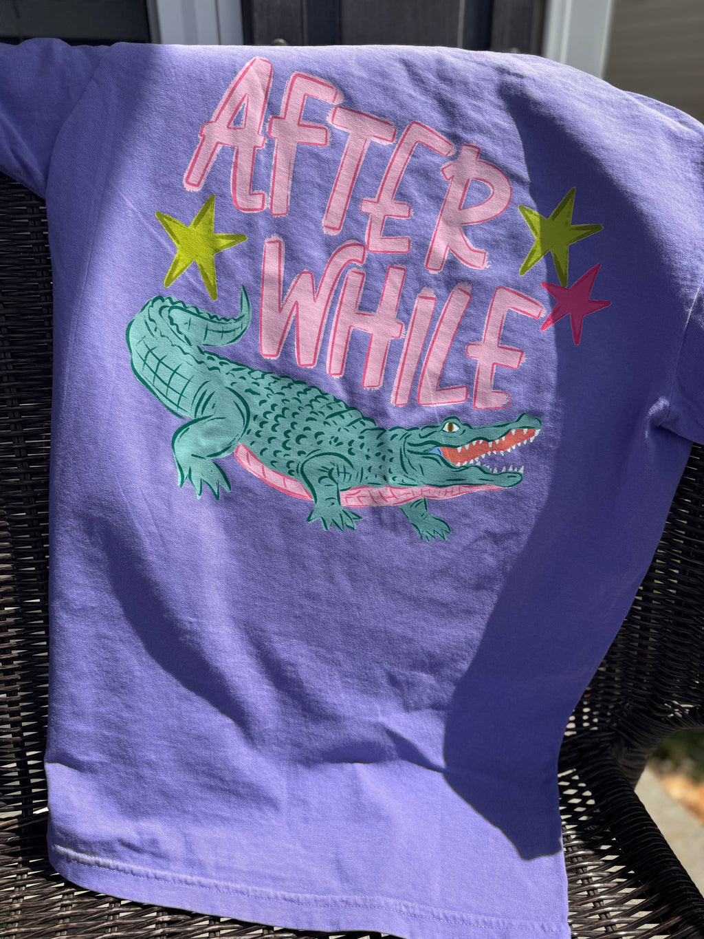 Later Gator, After While Crocodile short sleeve shirt, FRONT AND BACK DESIGN