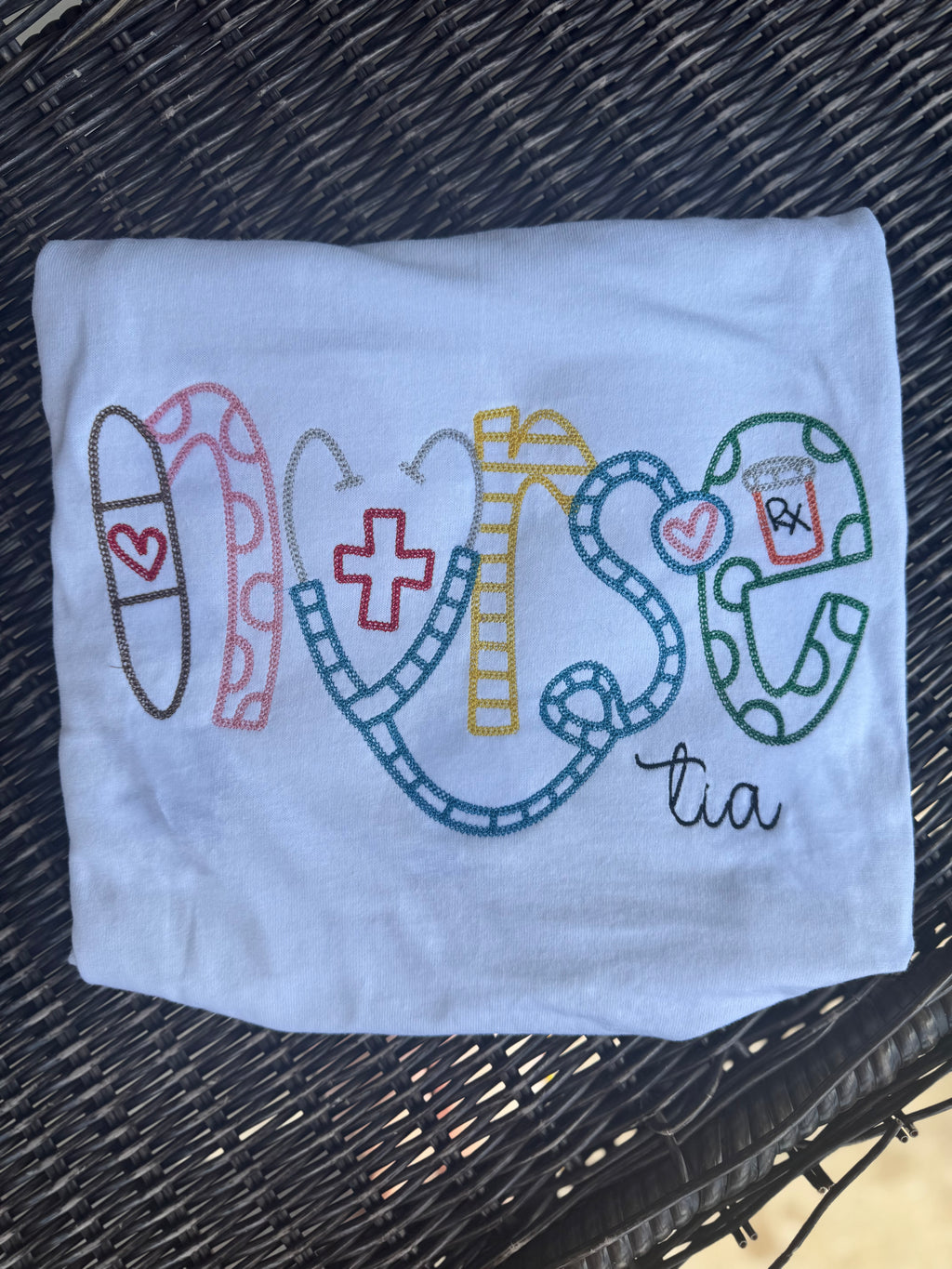 Fun Nurse Embroidered short sleeve shirt