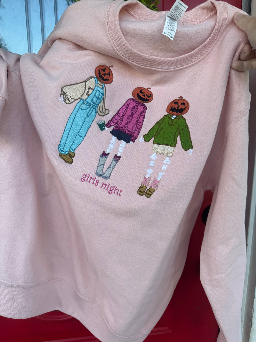 Girls Night embroidered short sleeve shirt
