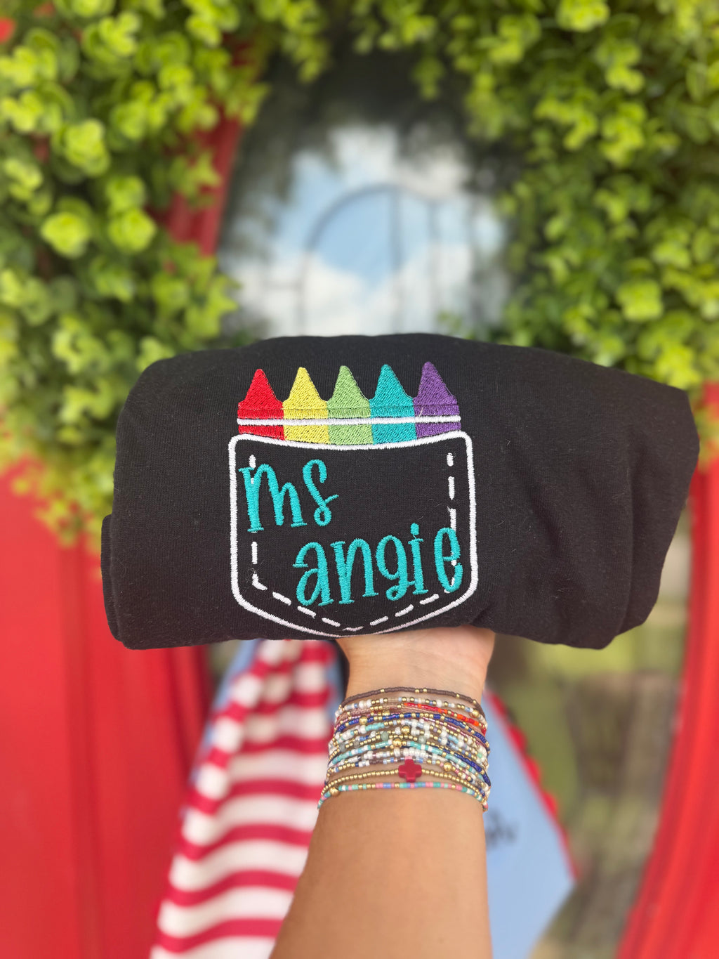 Crayon Monogram embroidered short sleeve shirt
