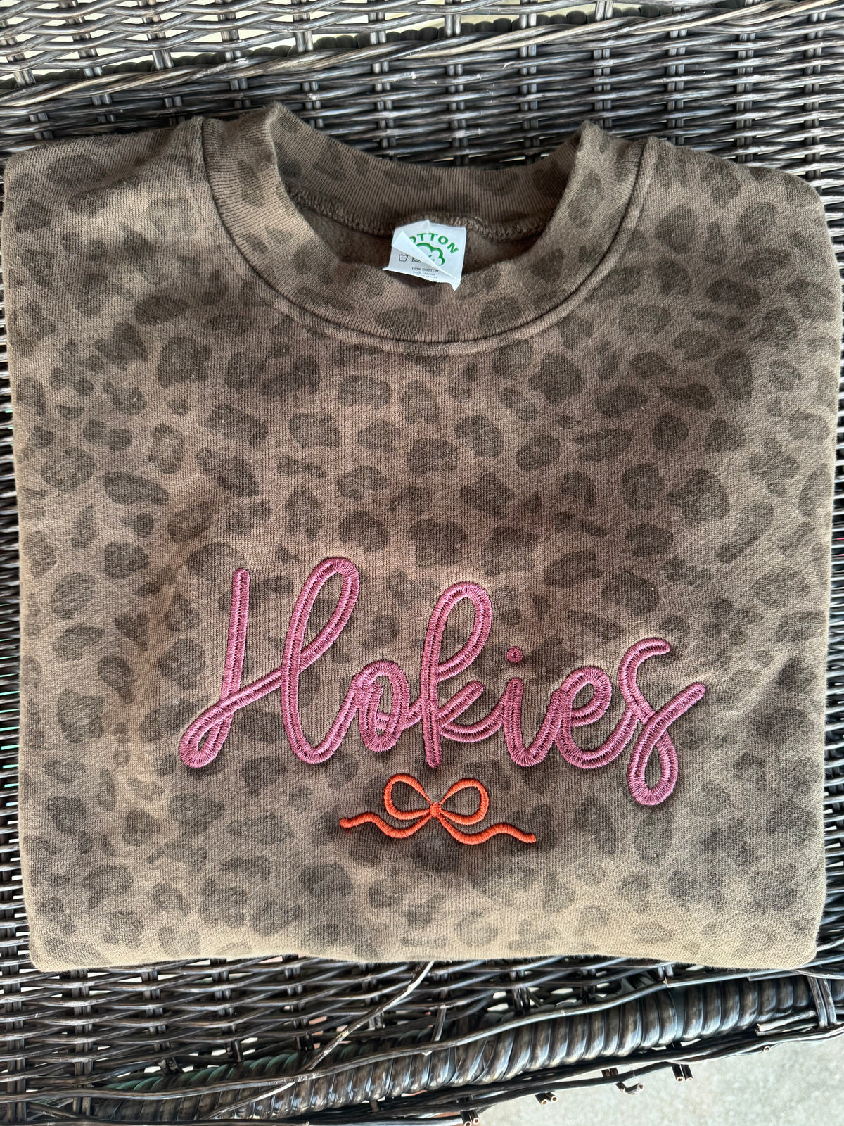 CUSTOM SCHOOL/TEAM Leopard embroidered sweatshirt