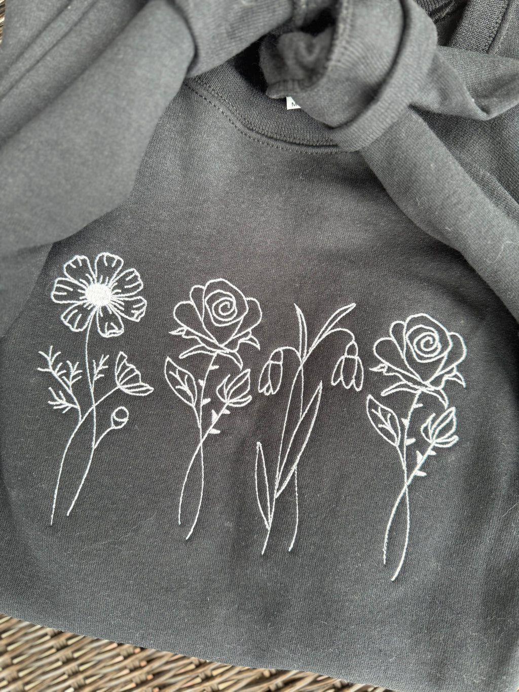 Birth Flower Embroidered Sweatshirt
