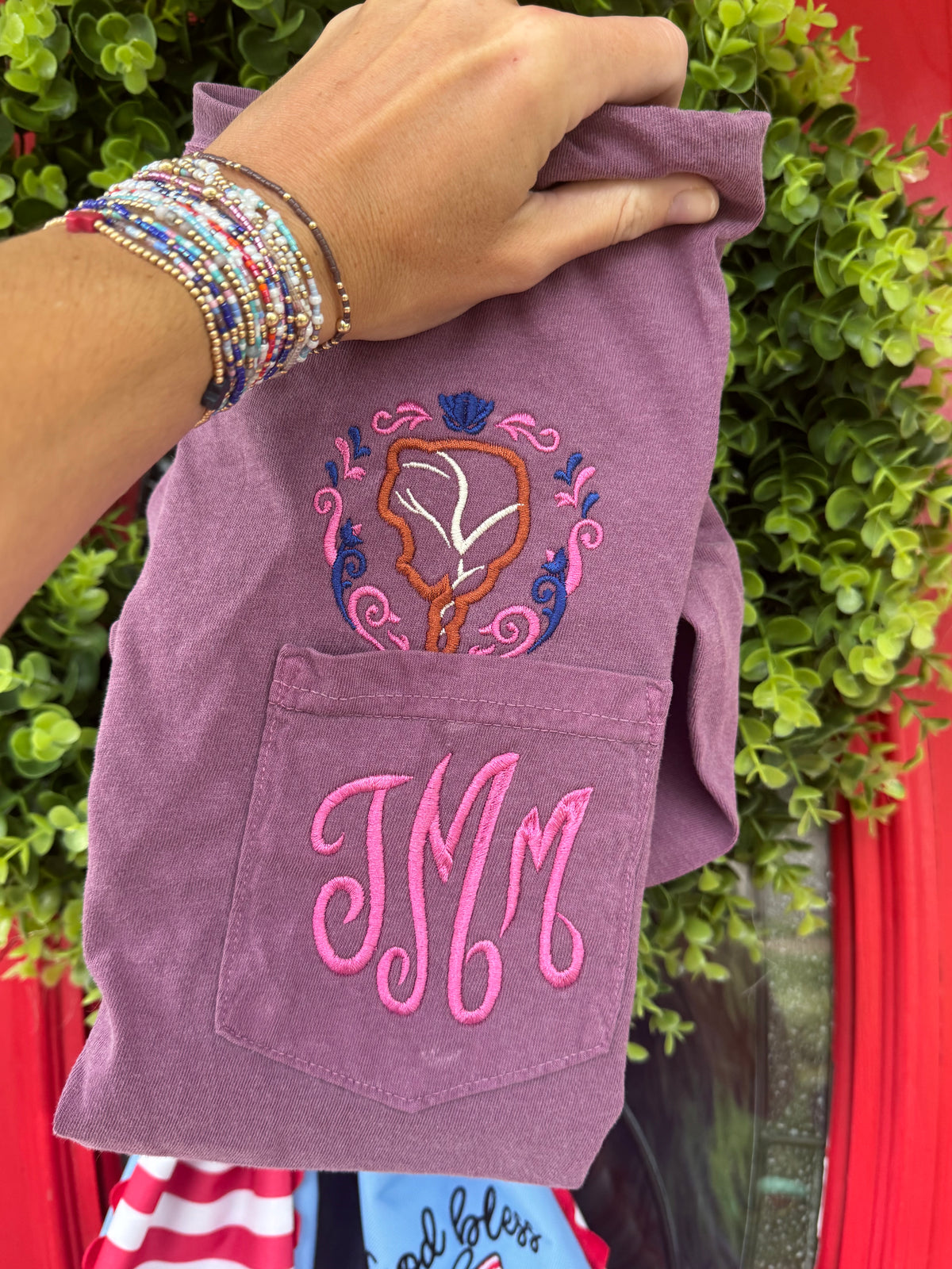 Ice Princess and sister monogram embroidered tee