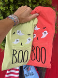 Boo Ghost and Bats embroidered short sleeve shirt
