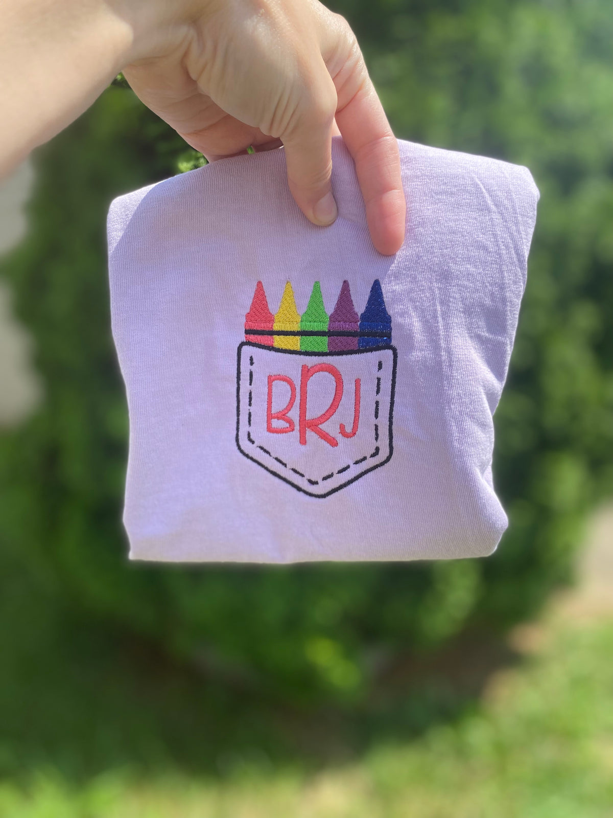 Monogram Embroidered Crayon short sleeve shirt