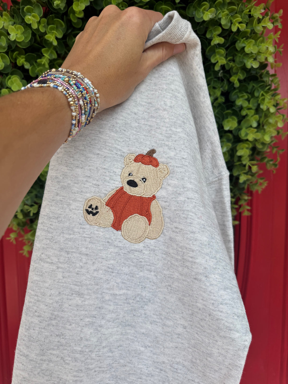 Beary Scary front and back embroidered sweatshirt