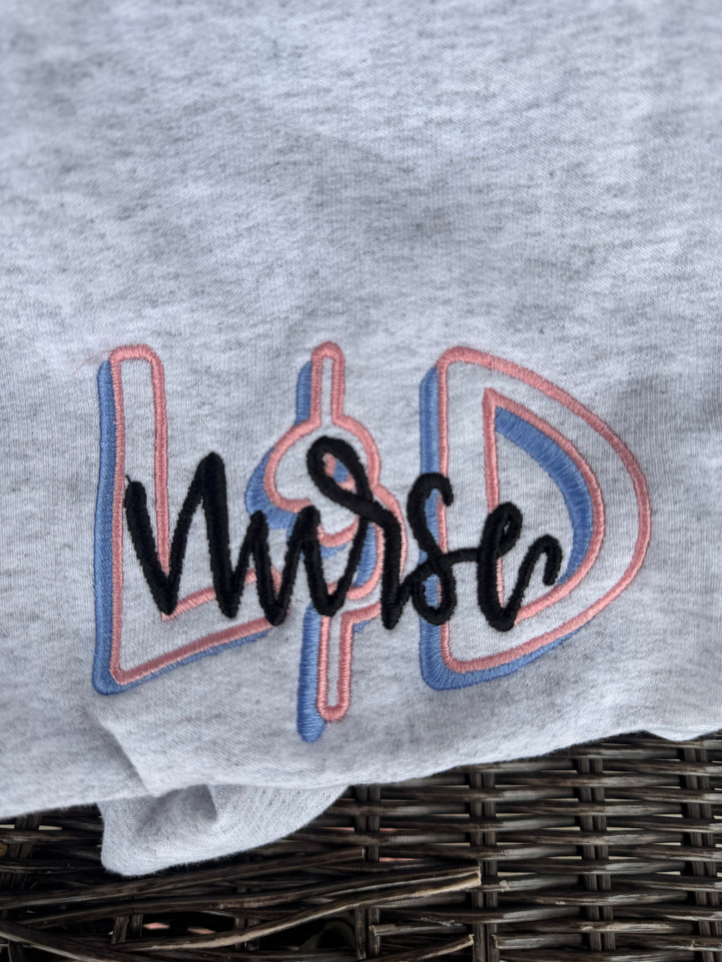 Labor and Delivery Nurse Embroidered sweatshirt, ash gray