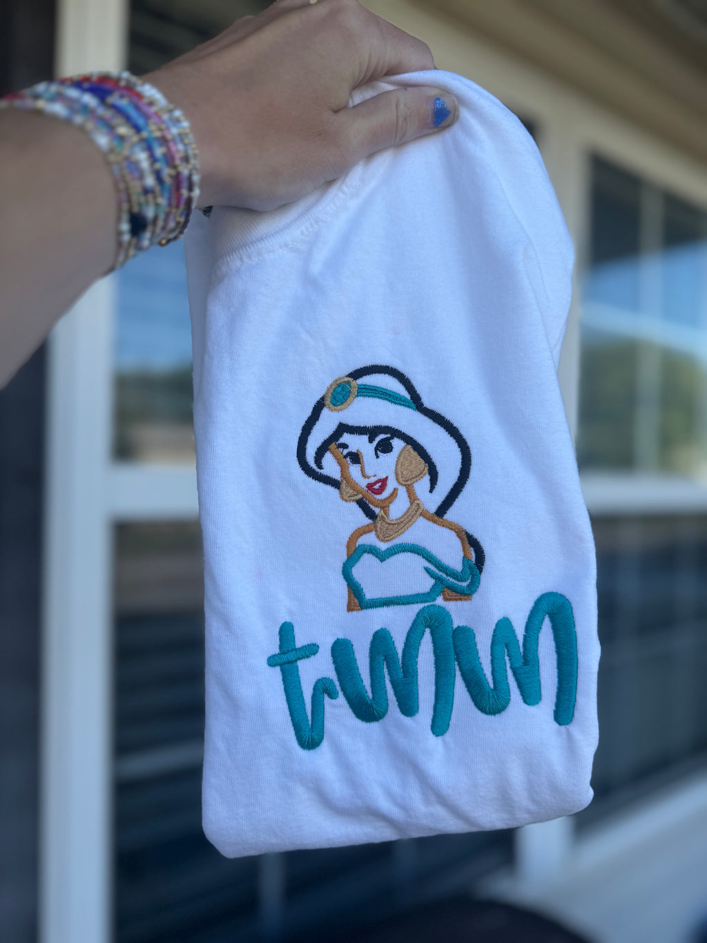 Princess monogram embroidered tee
