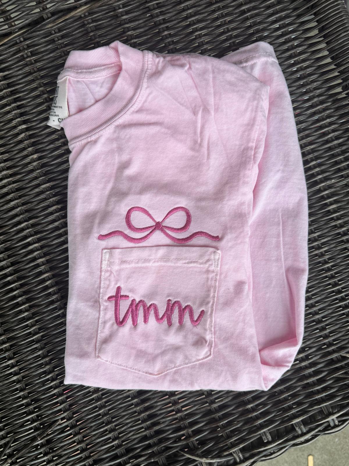 Bow Monogram Embroidered Tee