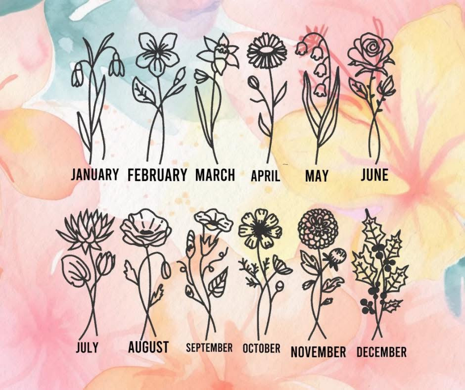 Birth Flower Embroidered Sweatshirt