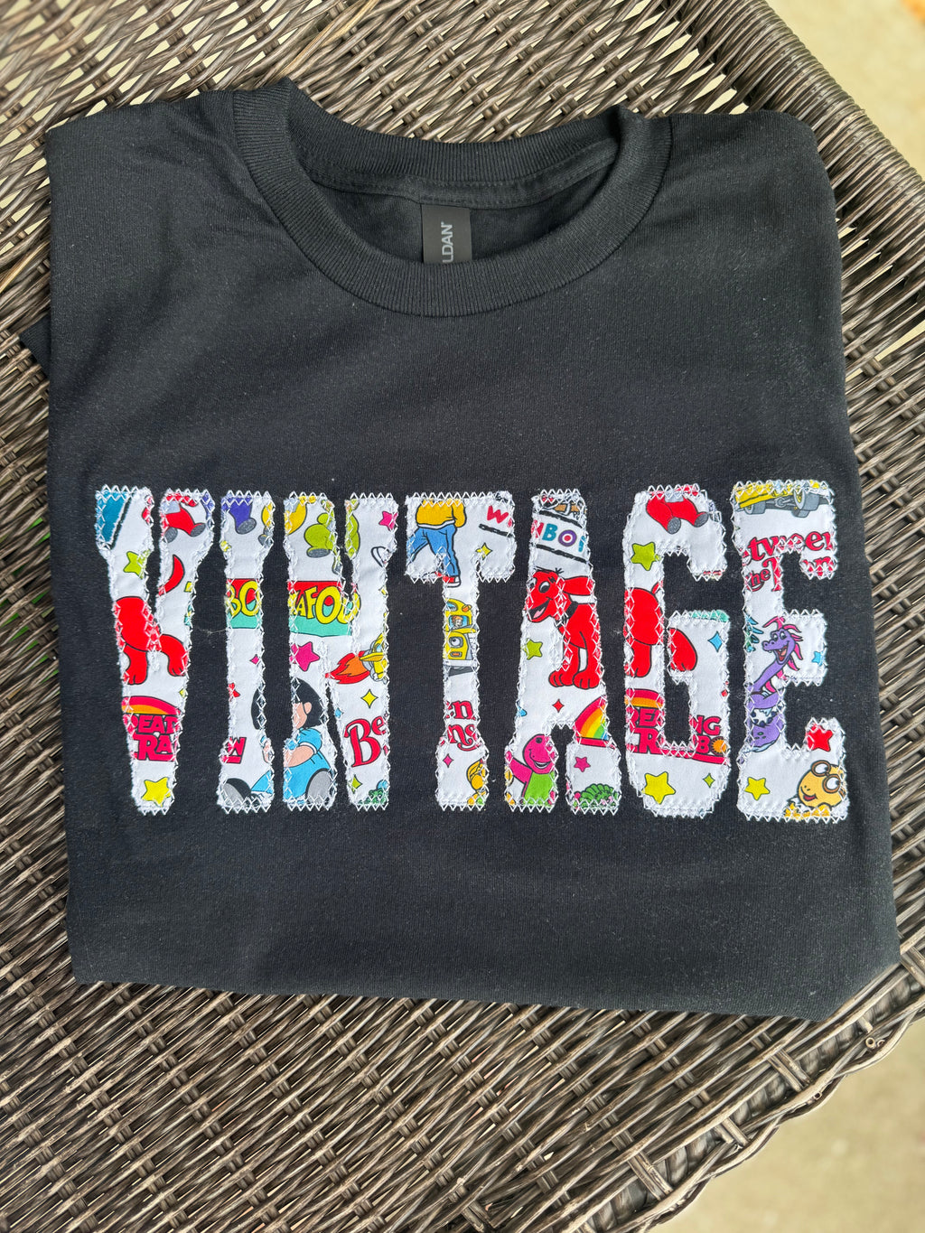 Vintage Embroidered Appliqué Short Sleeve Shirt