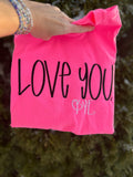 Love you embroidered short sleeve shirt