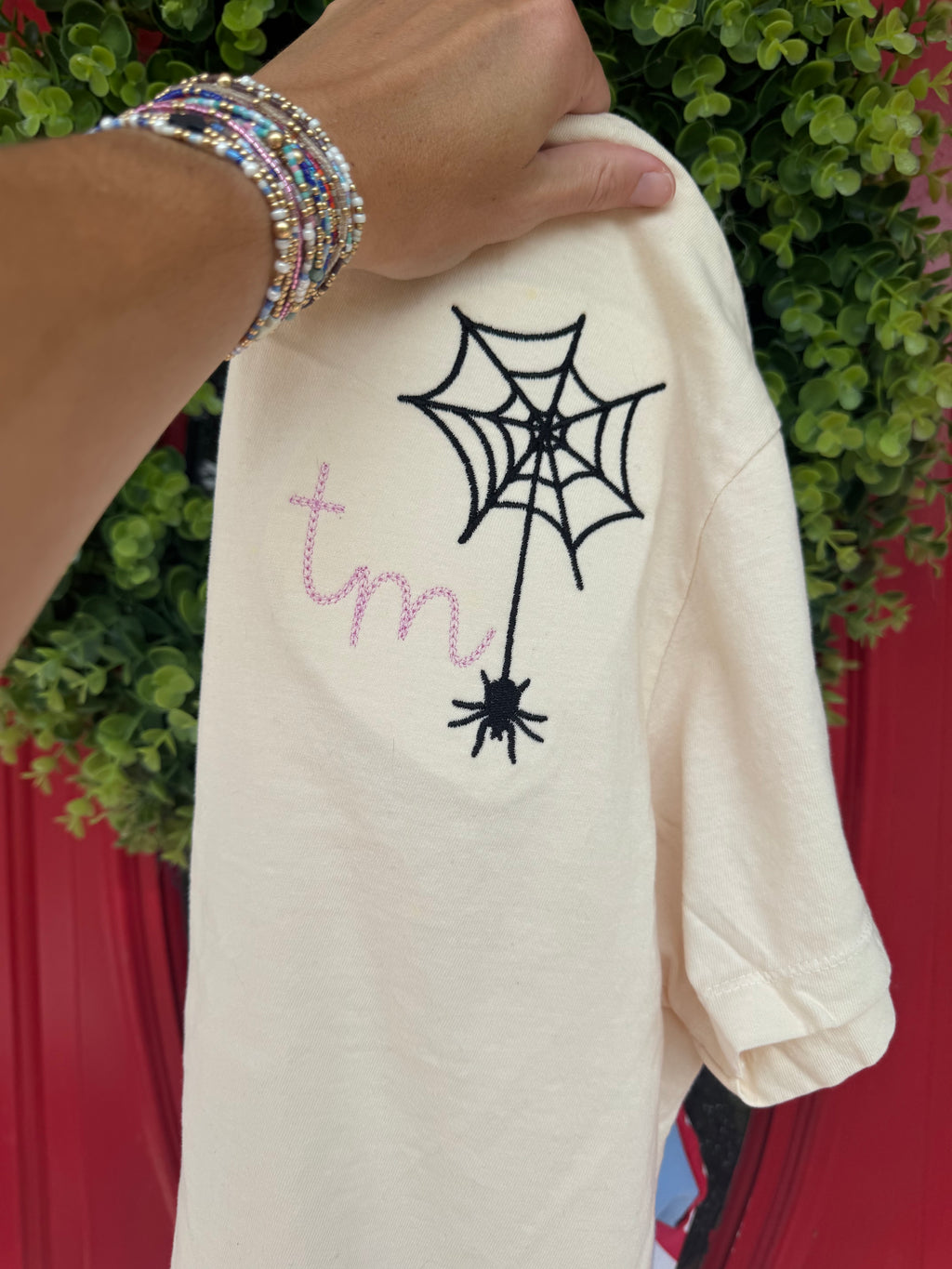 Spider Monogram embroidered short sleeve shirt