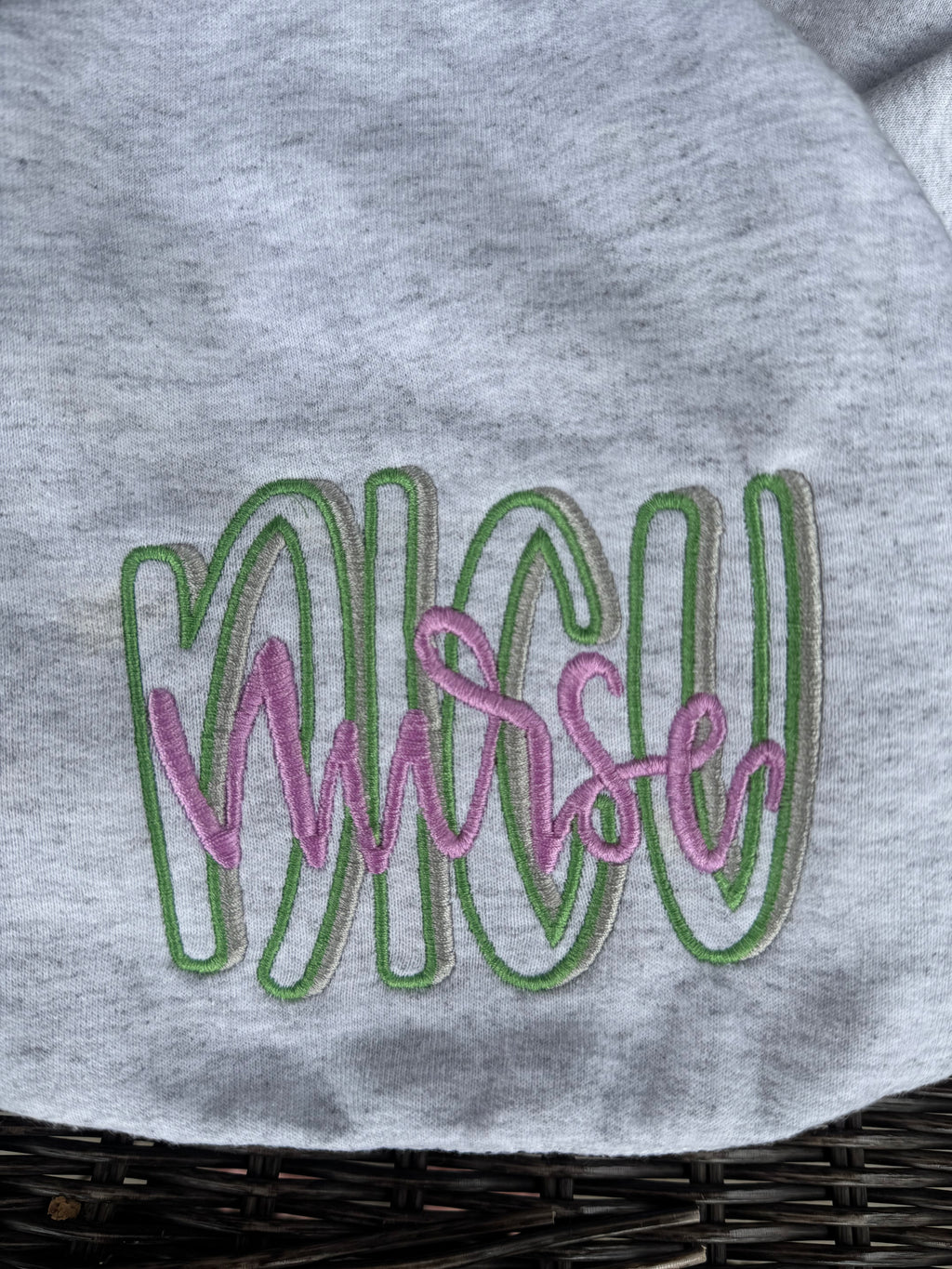 NICU Nurse Embroidered Sweatshirt, Ash Gray