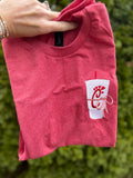 Favorite chicken place embroidered short sleeve shirt