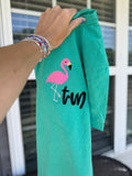 Flamingo monogram embroidered tee