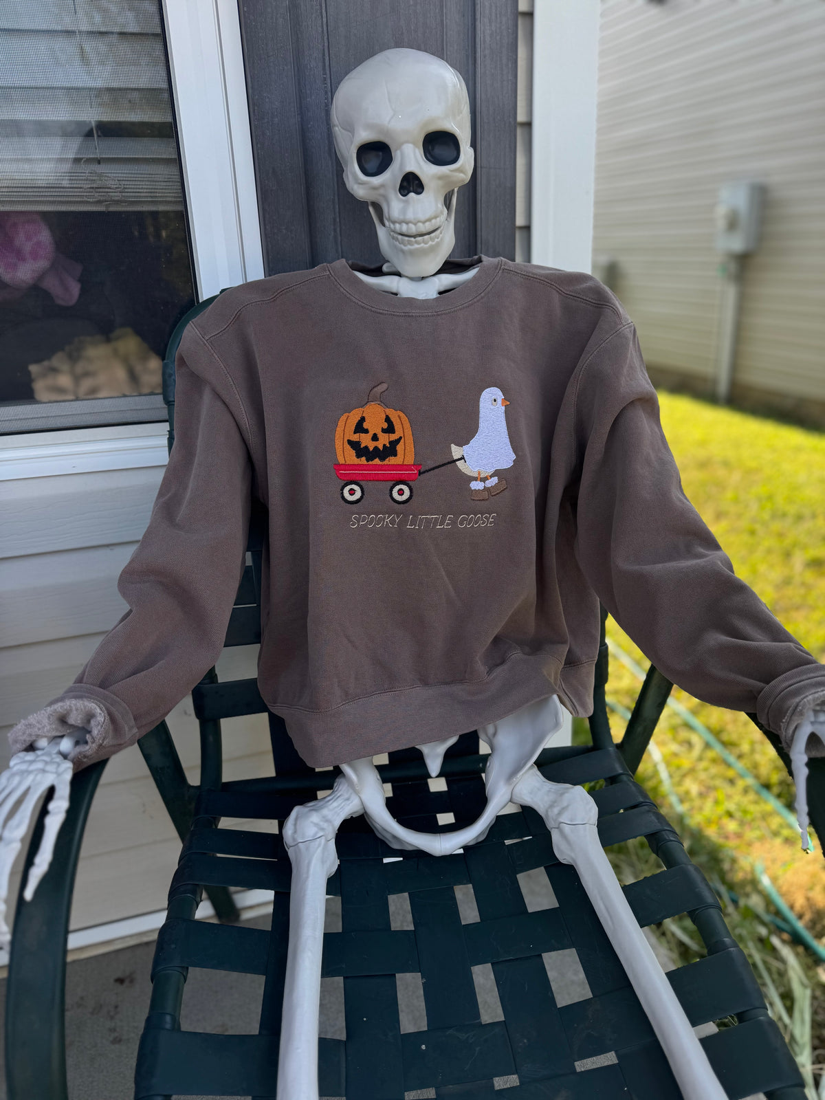 Spooky little goose embroidered shirt