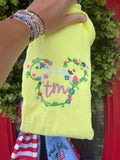 Floral Mouse Monogram embroidered short sleeve shirt
