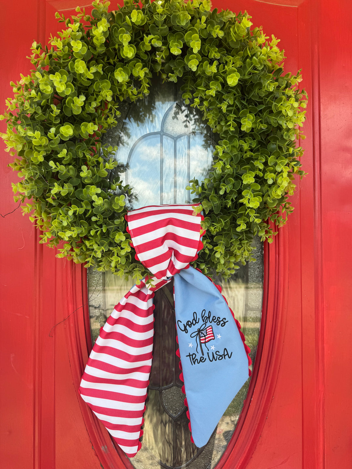 Handmade Patriotic Wreath Sash