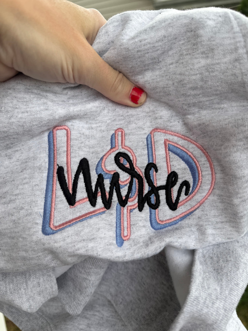 Labor and Delivery Nurse Embroidered sweatshirt, ash gray