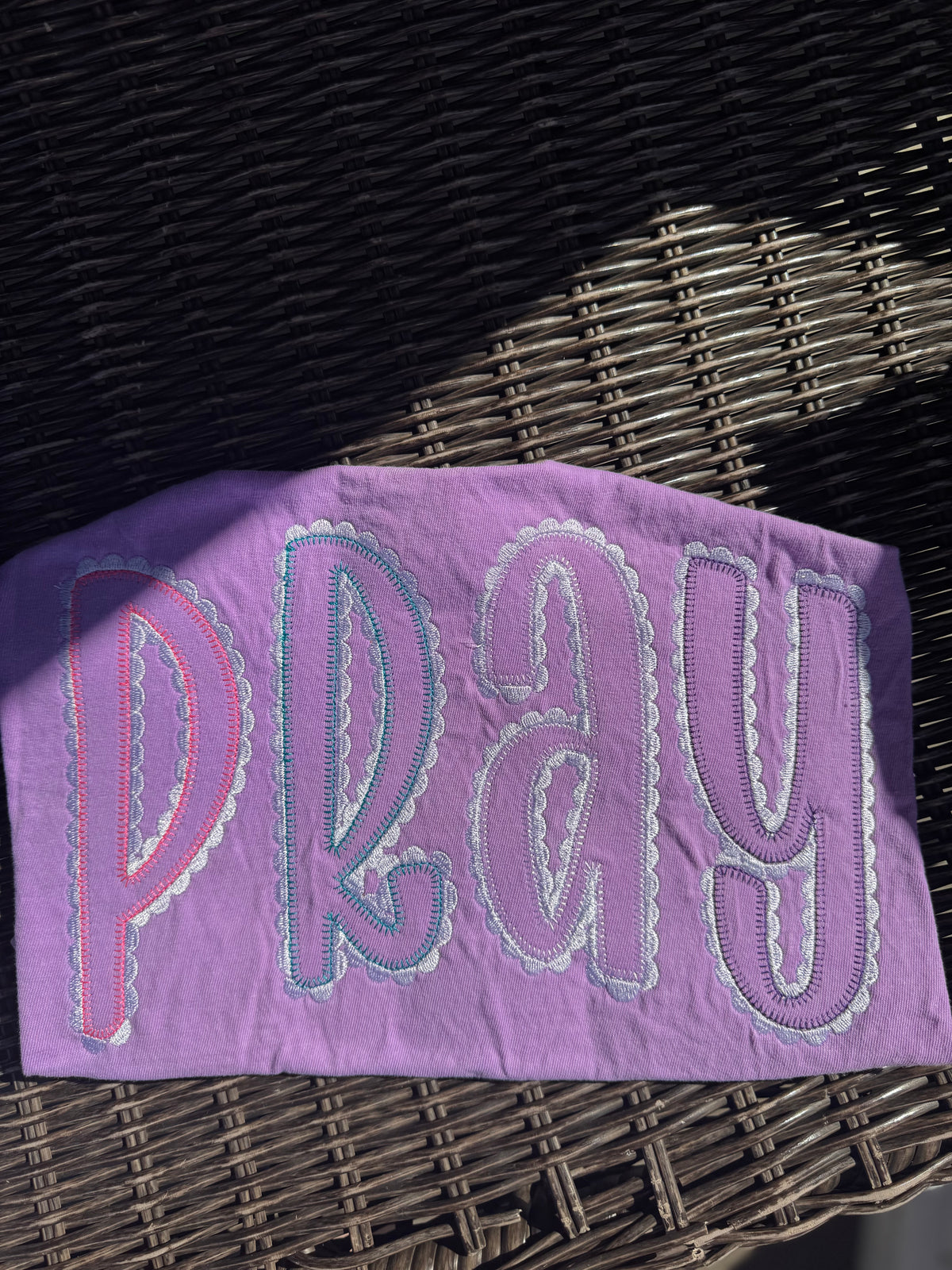 Pray Embroidered Short Sleeve Shirt