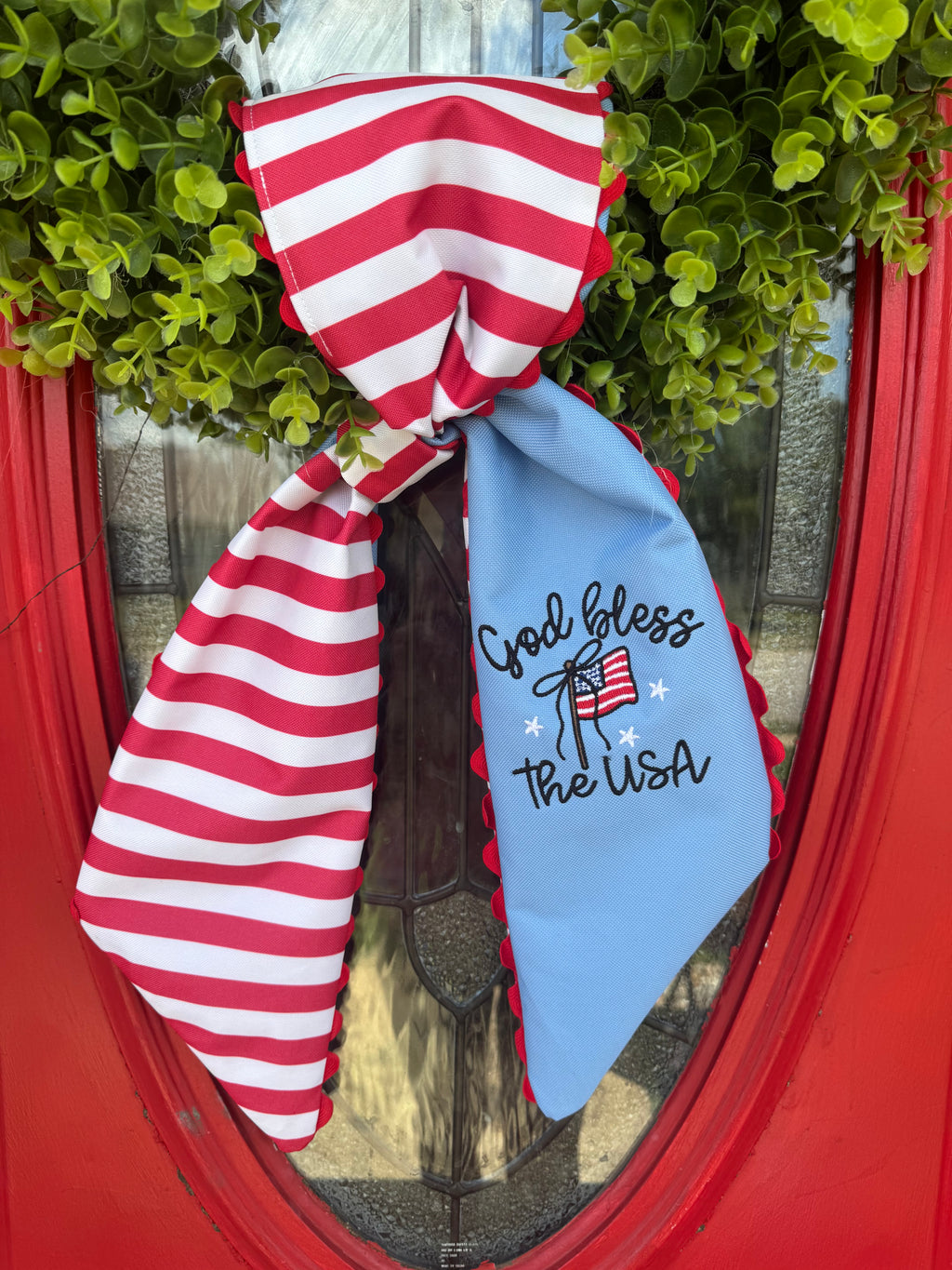 Handmade Patriotic Wreath Sash