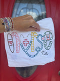 Fun Nurse Embroidered short sleeve shirt