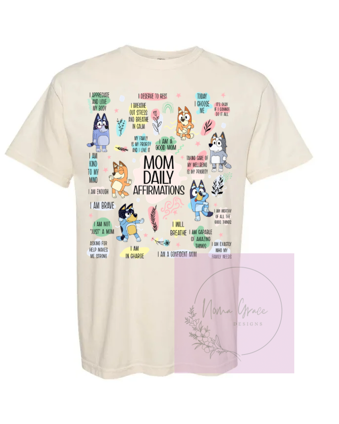 Bluey mom short sleeve shirt
