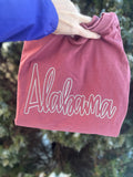 Alabama state embroidered short sleeve shirt