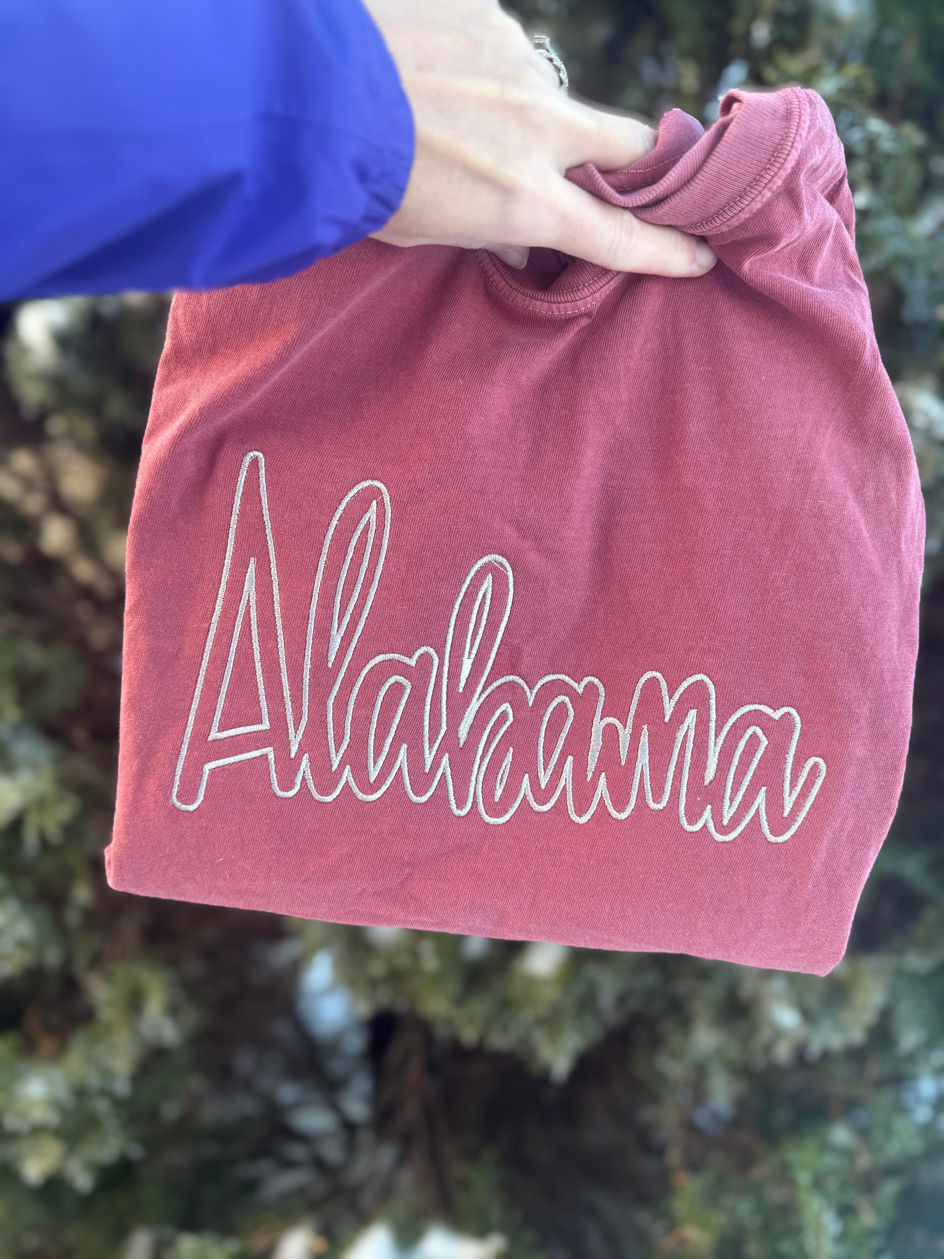 Alabama state embroidered short sleeve shirt