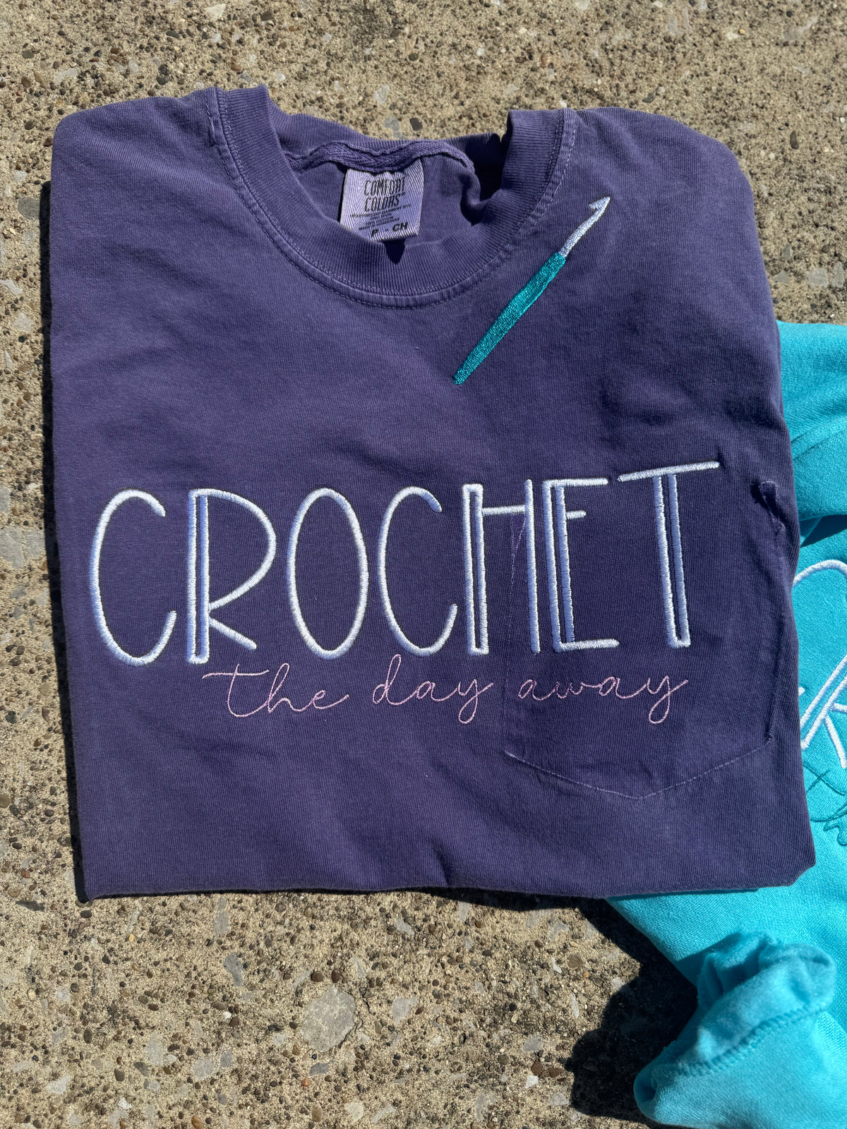 Crochet the day away Custom Embroidered Short Sleeve Shirt