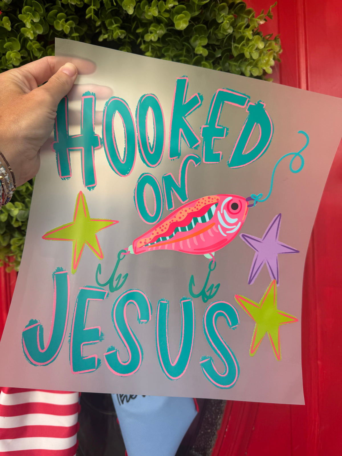 Hooked on Jesus short sleeve tee